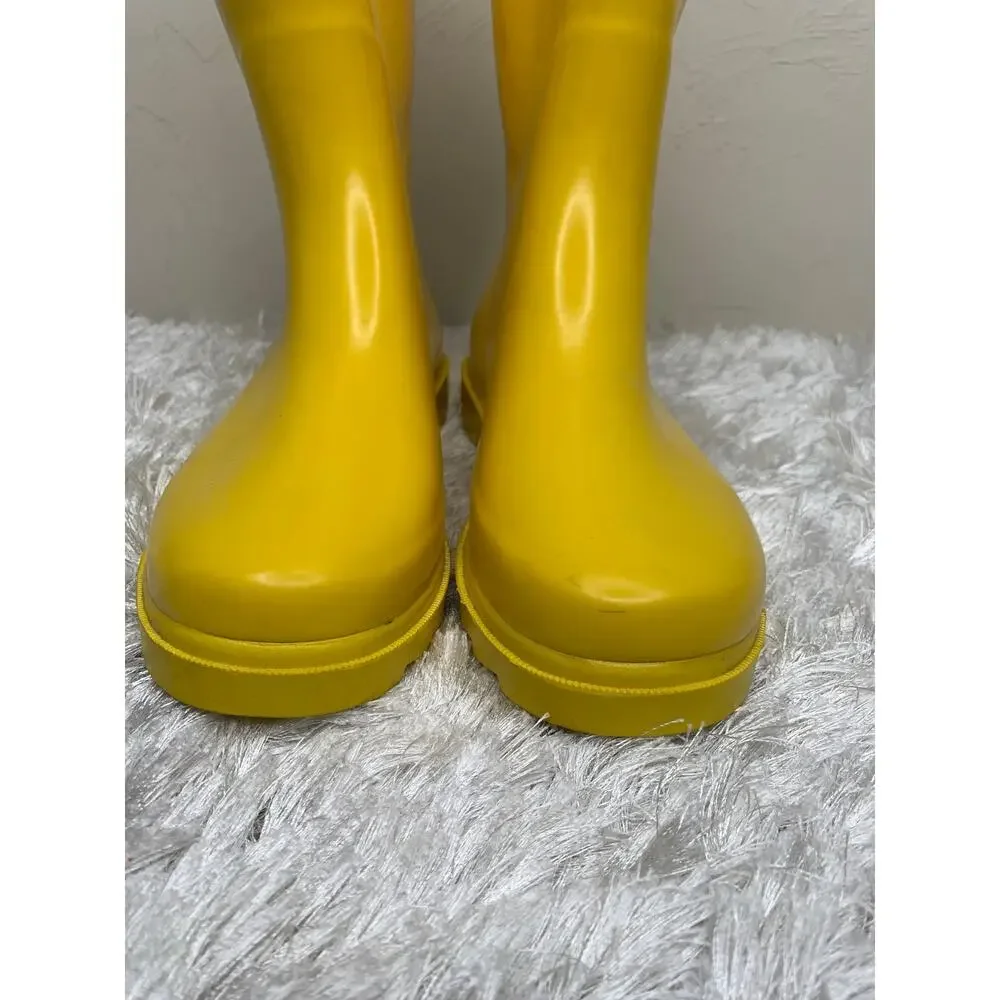 Yellow Rain Boots Classic Preppy Sz 9 College City Waterproof
